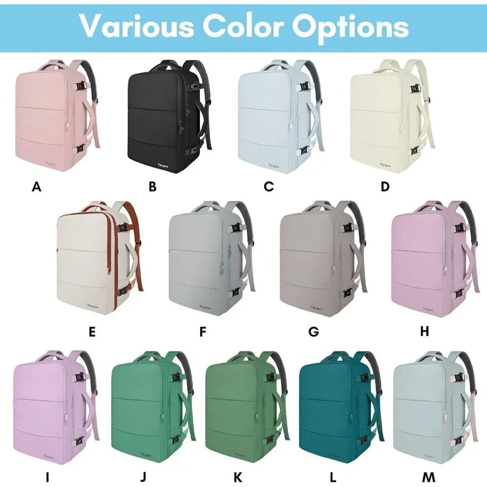 Taygeer Women's Blue Travel Backpack Carry On 15.6inch Laptop Backpack